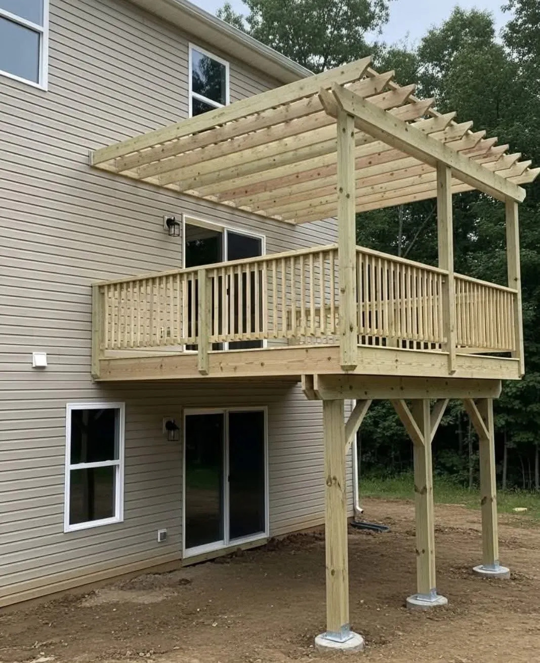 Custom wood deck construction in New Jersey
